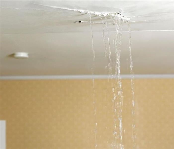 water leaking from ceiling break